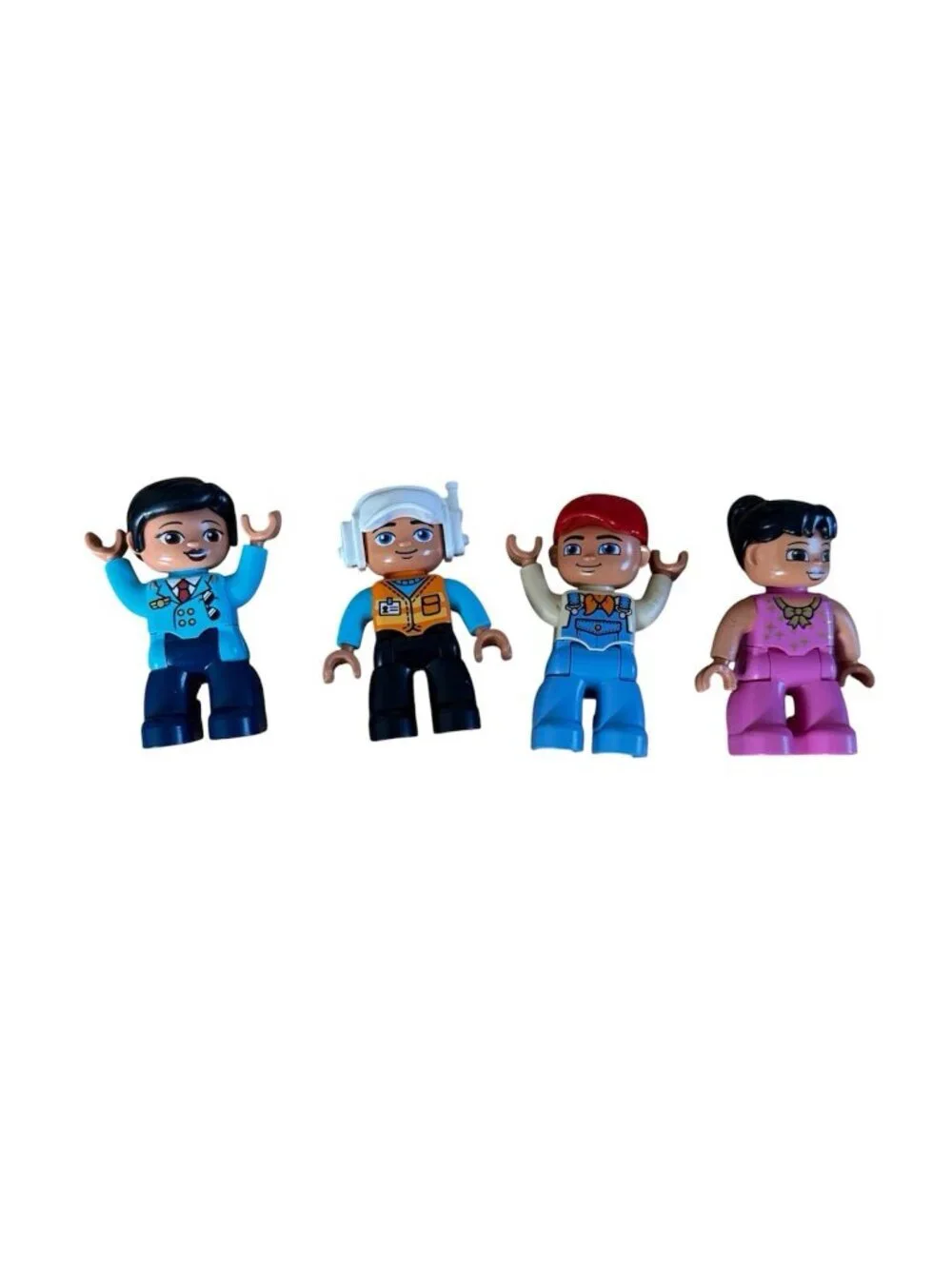 LEGO DUPLO Lot of 4 People Minifigures Construction Worker Pilot Painter Figures